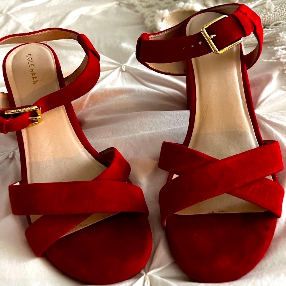 Cole Haan Red Block Heels